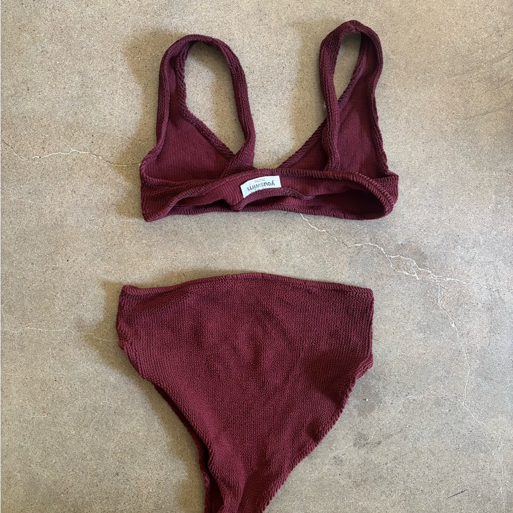 OPEN TO 1pc TRADES! YouSwim Eva High Waist Two Piece - Stretch 1 - Garnet